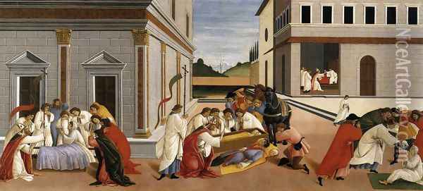 Three Miracles of St Zenobius 1500-05 Oil Painting - Sandro Botticelli