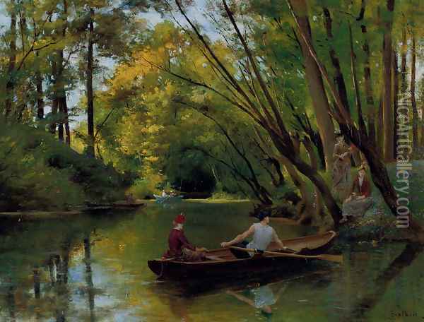 The Boatmen Oil Painting - Jules Scalbert