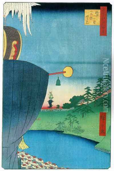 Sanno Festival Procession at Kojimachi I-chome Oil Painting - Utagawa or Ando Hiroshige