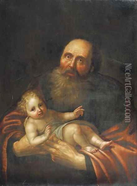 Saint Simeon with the Christ Child Oil Painting - Paulus Moreelse
