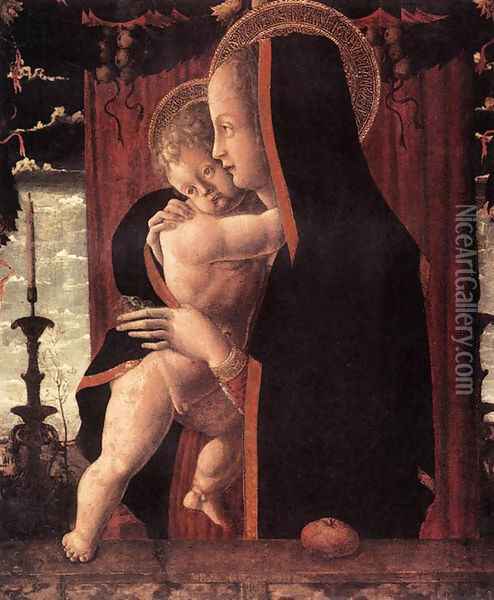 Virgin and Child c. 1460 Oil Painting - Francesco Squarcione