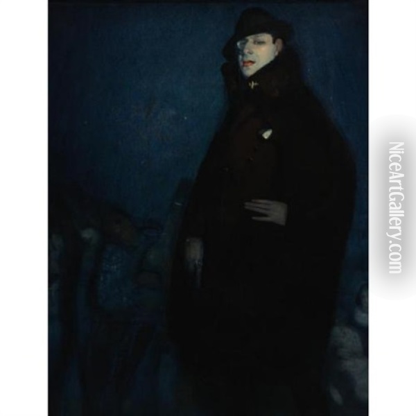 Portrait Of A Man In A Cape Oil Painting - Federico Beltran Masses