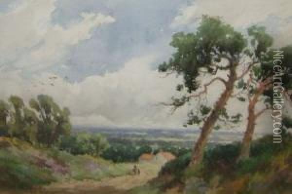 Country Scene (see Labels Verso) Oil Painting - Richard William Halfnight
