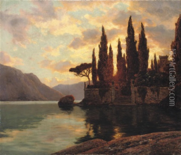 Lago Maggiore Oil Painting - Ivan Fedorovich Choultse