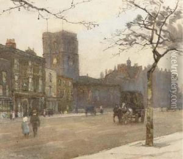 Chelsea Old Church Oil Painting - Rose Barton
