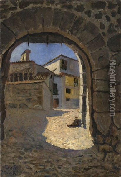 Toledo, 1882 (arco De Valmardon) Oil Painting - Dario de Regoyos