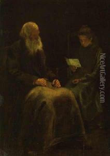 The Letter Oil Painting - Louis Mettling