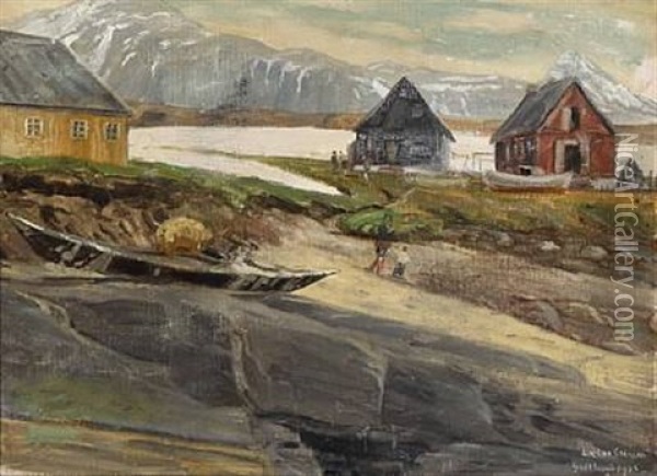View From Nuuk, Greenland Oil Painting - Luplau Janssen