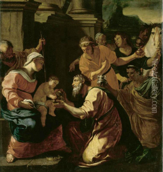 The Adoration Of The Magi Oil Painting - Charles (the Elder) Erard or Errard