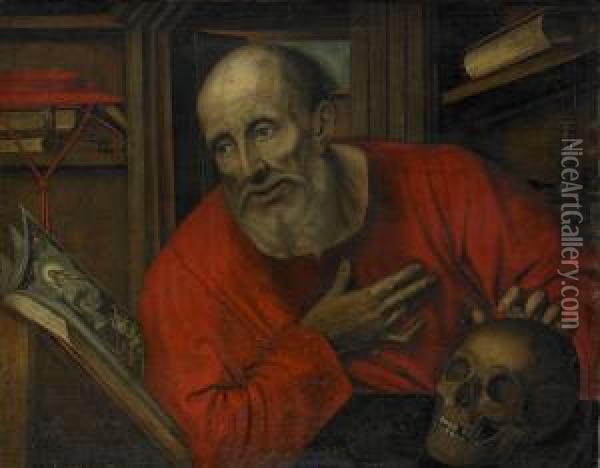 Sankt Hieronymus Oil Painting - Jan Massys