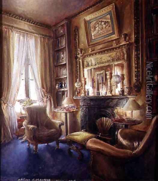 Interior View of a Connoisseur's Apartment, 1994 Oil Painting - Phillipe Casanova