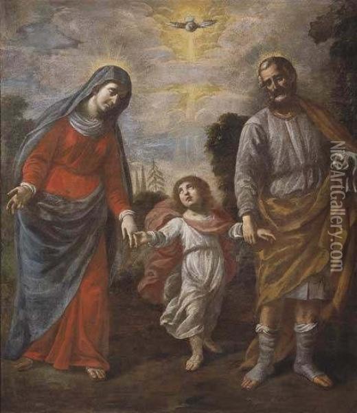 La Sacra Famiglia Di Ritorno Dall'egitto Oil Painting - Giovanni Domenico Ferrucci