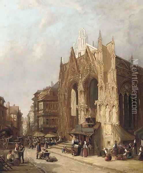 St. Mallon Church, Rouen Oil Painting - John Cheltenham Wake
