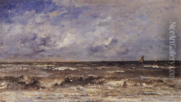Seascape Oil Painting - Charles Francois Daubigny