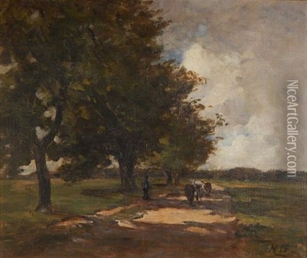 Figures On Road Oil Painting - Nathaniel Hone the Younger