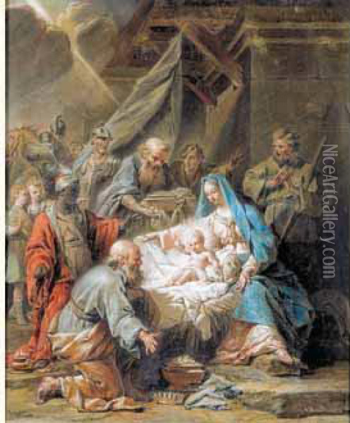 L'adoration Des Rois Mages Oil Painting - Jean II Restout