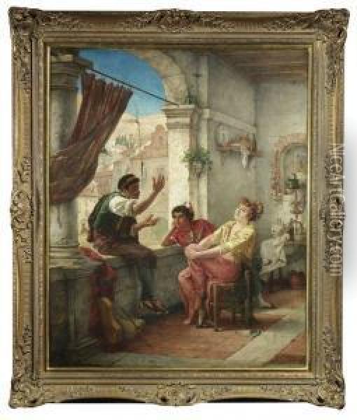 Sudlandische Genreszene Oil Painting - Jules Hippolyte Ravel