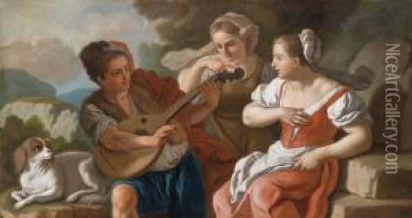 The Luteplayer Oil Painting - Francesco Solimena