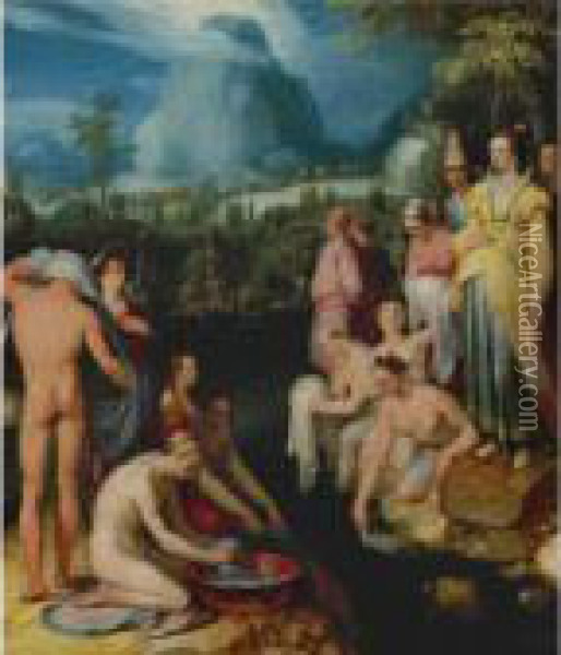 The Purification Of The Israelites At Mount Sinai Oil Painting - Cornelis Cornelisz Van Haarlem