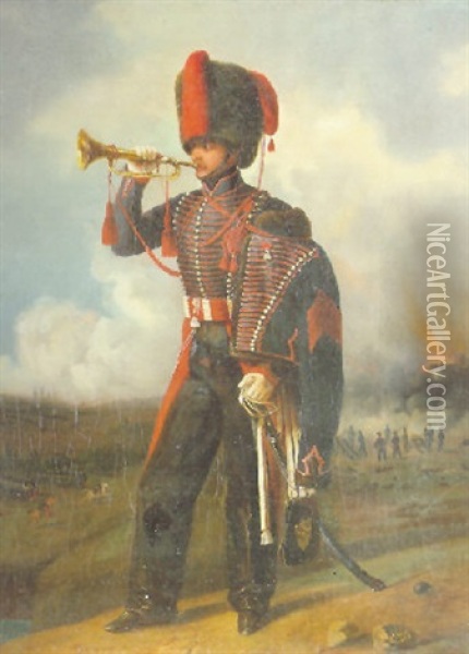 Soldado Trompetero Oil Painting - Jules Cheret