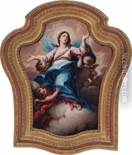 The Assumption Of The Virgin Oil Painting - Lorenzo Masucci