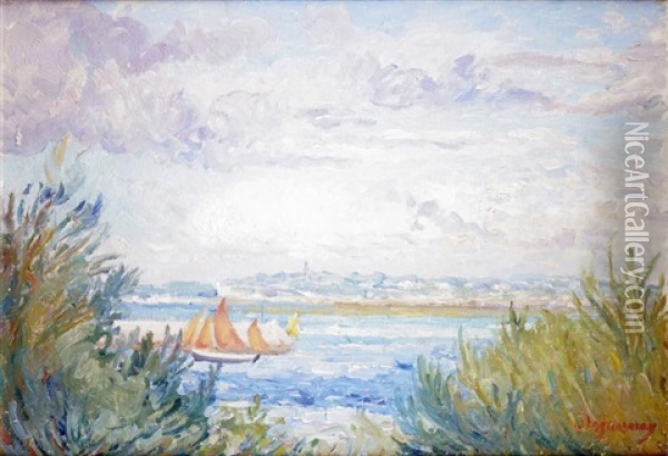 Bateaux De Pecheurs Au Croisic Oil Painting - Emile Alfred Dezaunay