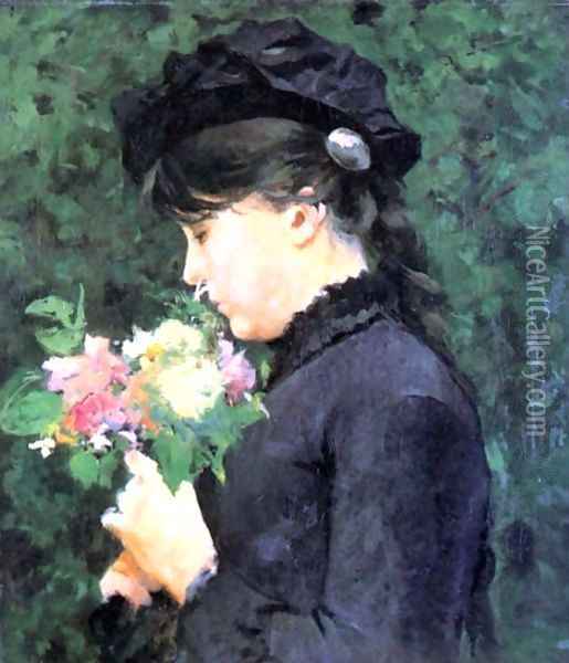 Portrait of Eleonora Tommasi Oil Painting - Sylvestro Lega