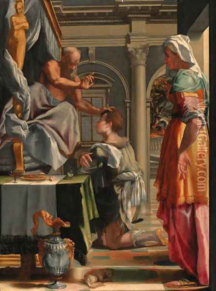 Isaac blessing Jacob Oil Painting - Mirabello Cavalori (Salincorno)