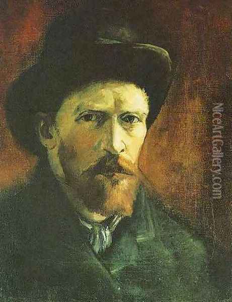 Self Portrait With Dark Felt Hat Oil Painting - Vincent Van Gogh