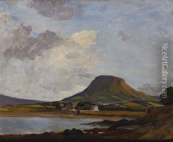 View Of Cushendall, County Antrim Oil Painting - Hans (Jean) Iten