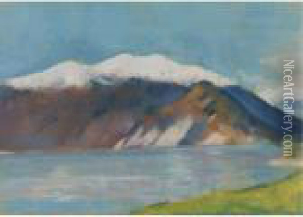 Gardasee Monte Baldo (lake Garda And Monte Baldo) Oil Painting - Lesser Ury