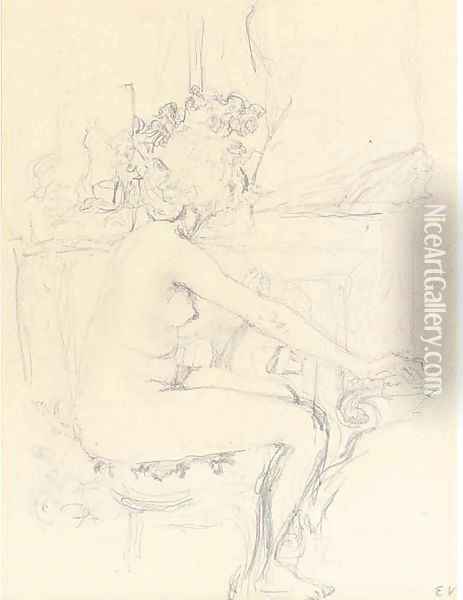 Nu dans un interiur Oil Painting - Jean-Edouard Vuillard
