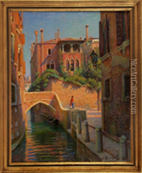 Nsicht Des Palazzo Dario Am Campiello Barbaro In Venedig Oil Painting - Paul Hoeniger