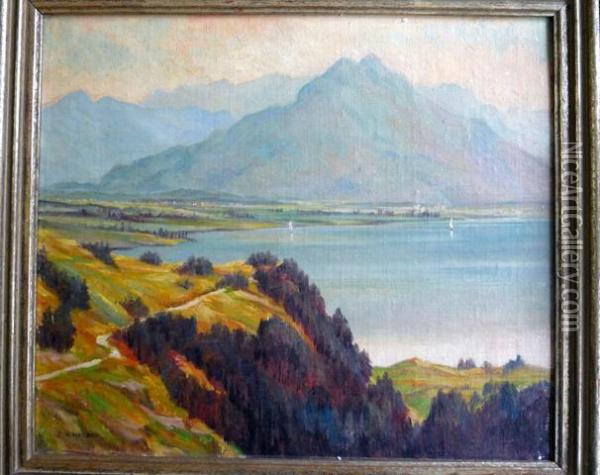 Am Tegernsee Oil Painting - R., Professor Moretti