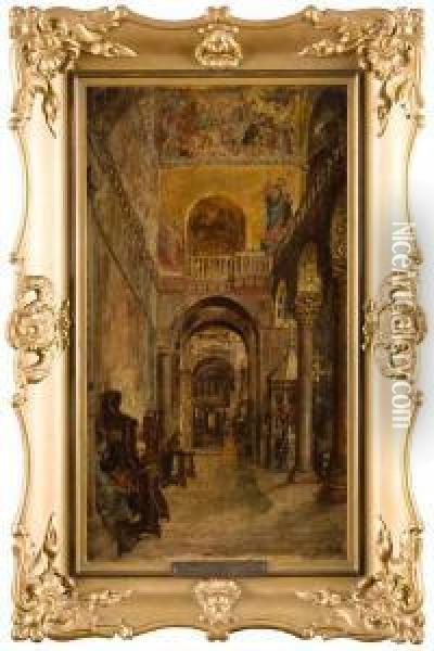 Wnetrze Sw. Marka W Wenecji Oil Painting - Pantaleon Szyndler