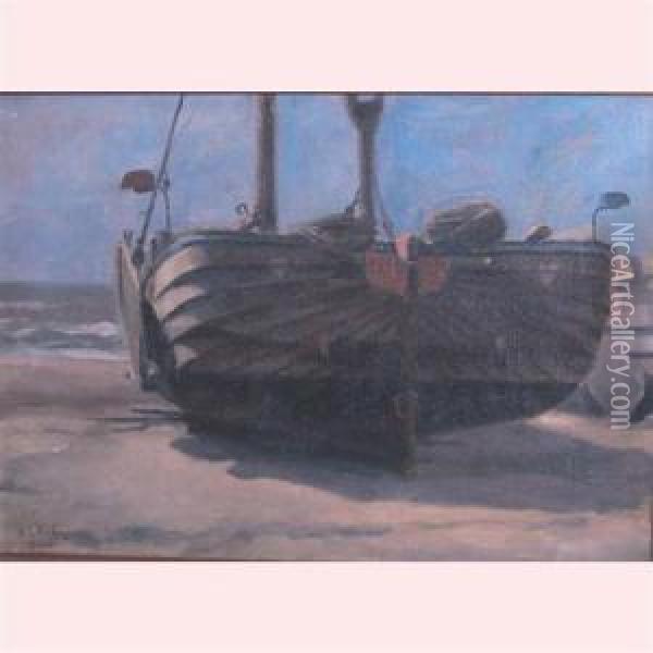 Beached Boat Oil Painting - William Edward Norton