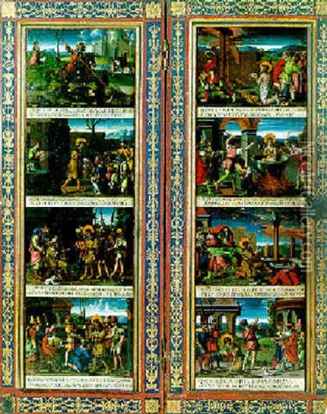 Acht Szenen Aus Dem Leben Des Heiligen Georg Oil Painting - Leonhard Beck