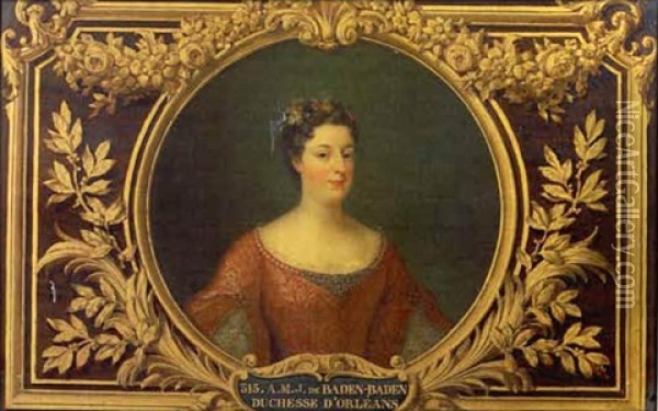 Portrait De Auguste Marie Jean Baden-baden, Duchesse D'orleans Oil Painting - Joseph Albrier