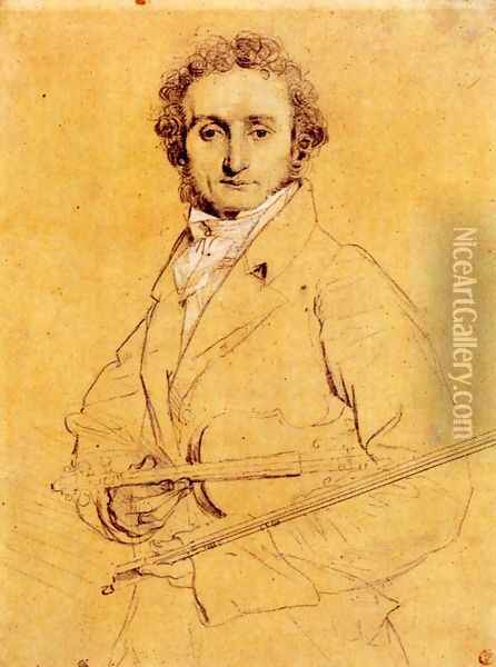 Niccolo Paganini Oil Painting - Jean Auguste Dominique Ingres