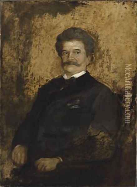Portrait of Johann Strauss the Younger Oil Painting - Franz von Lenbach