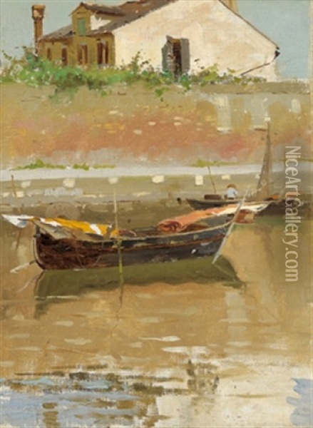 Motiv Aus Der Umgebung Venedigs Oil Painting - Eugen von Blaas