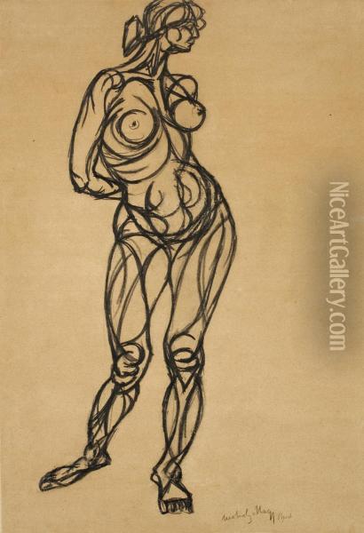 Weiblicher Akt Oil Painting - Laszlo Moholy-Nagy