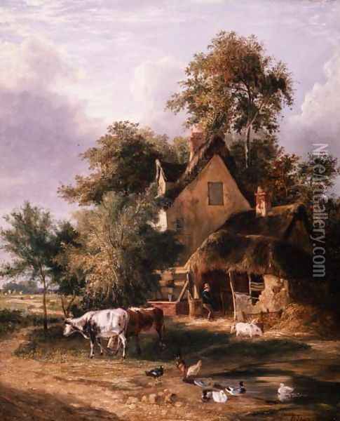 Farmyard Scene Oil Painting - George Vincent