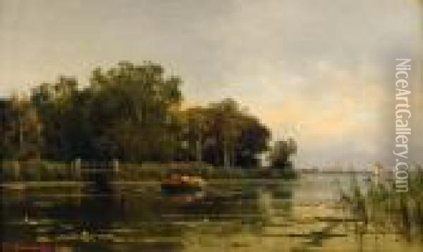 La Barque Oil Painting - Edmond De Schampheleer