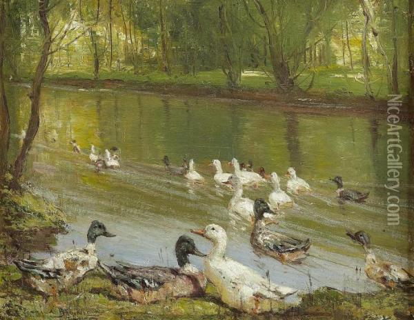 Upstream Oil Painting - Patrick Downie