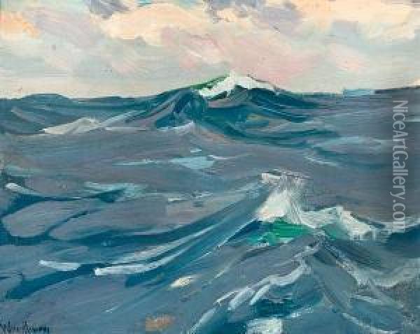 High Seas Oil Painting - Charles Herbert Woodbury