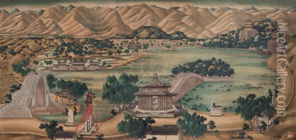 The Summer Palace Oil Painting -  Qing Kuan