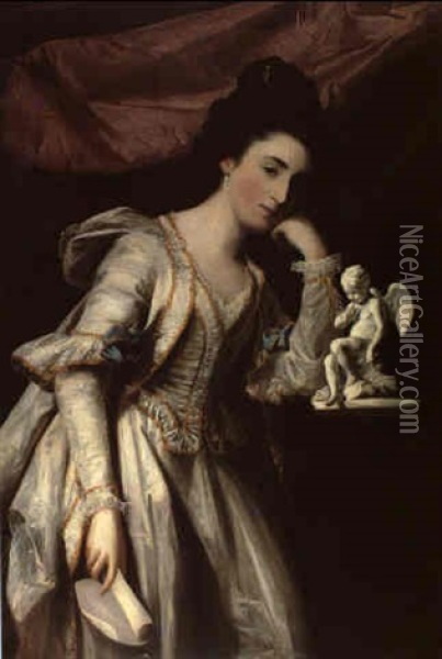 Portrait Fo A Lady, Said To Be Sarah Bates Oil Painting - Francis Cotes