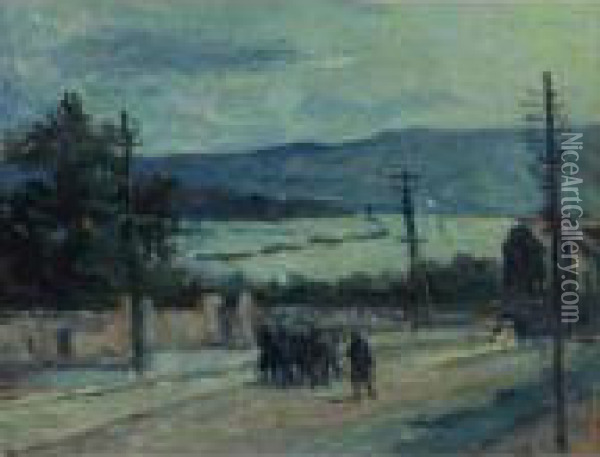 Rolleboise, La Route Oil Painting - Maximilien Luce