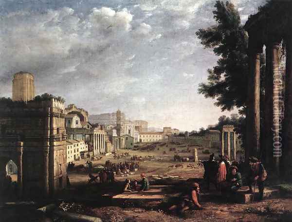 The Campo Vaccino, Rome Oil Painting - Claude Lorrain (Gellee)
